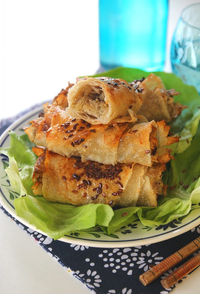 rouleaux croustillants choux champignons 